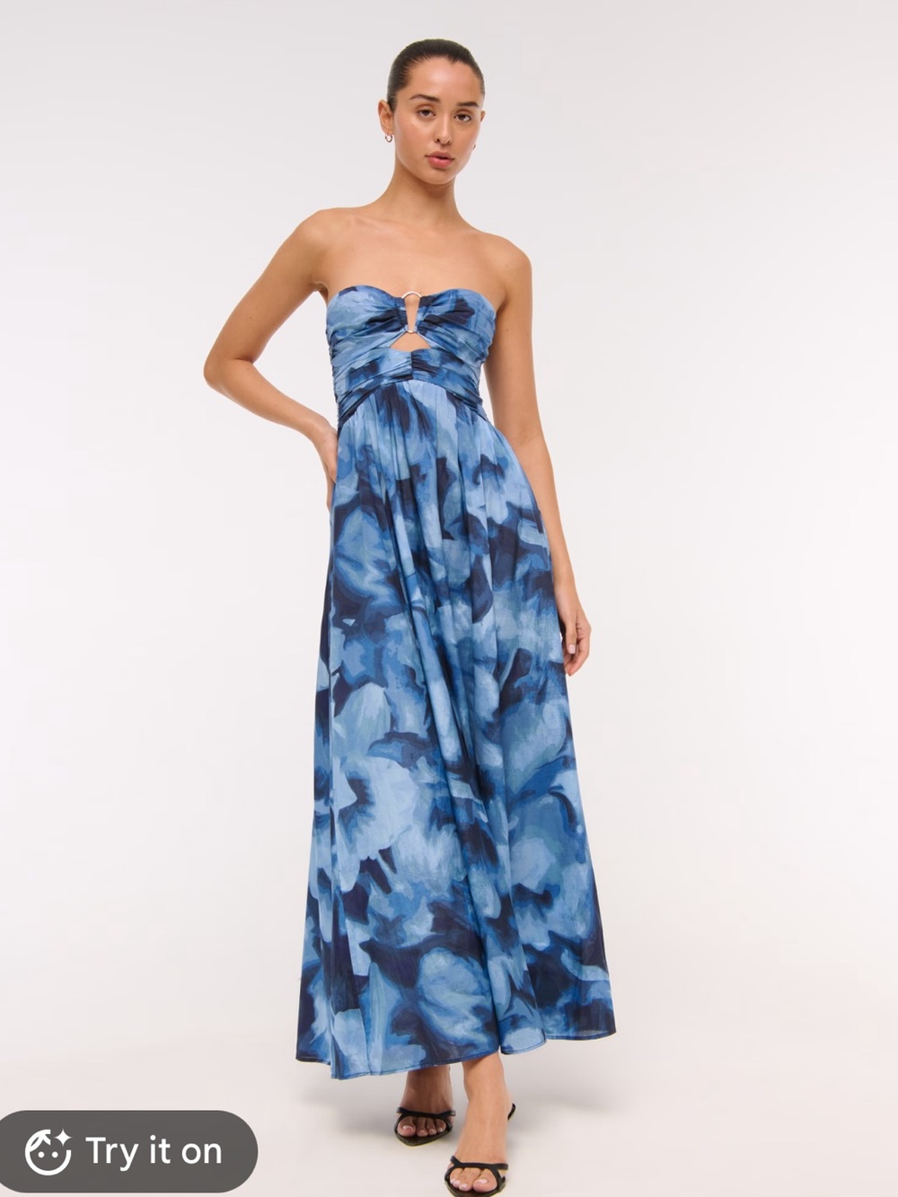 Abercrombie & Fitch Strapless Hardware Cutout Maxi Dress L